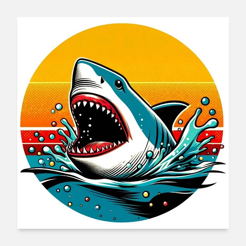 Shark Poster 24" x 24" (60x60 cm)
