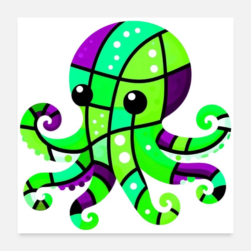Krake Poster 60x60 cm