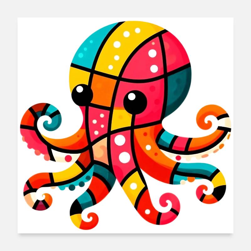 Krake Poster 60x60 cm