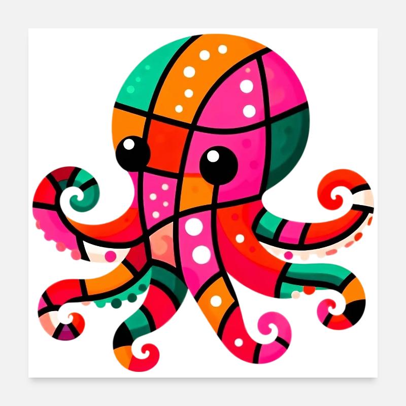Octopus Poster 24" x 24" (60x60 cm)
