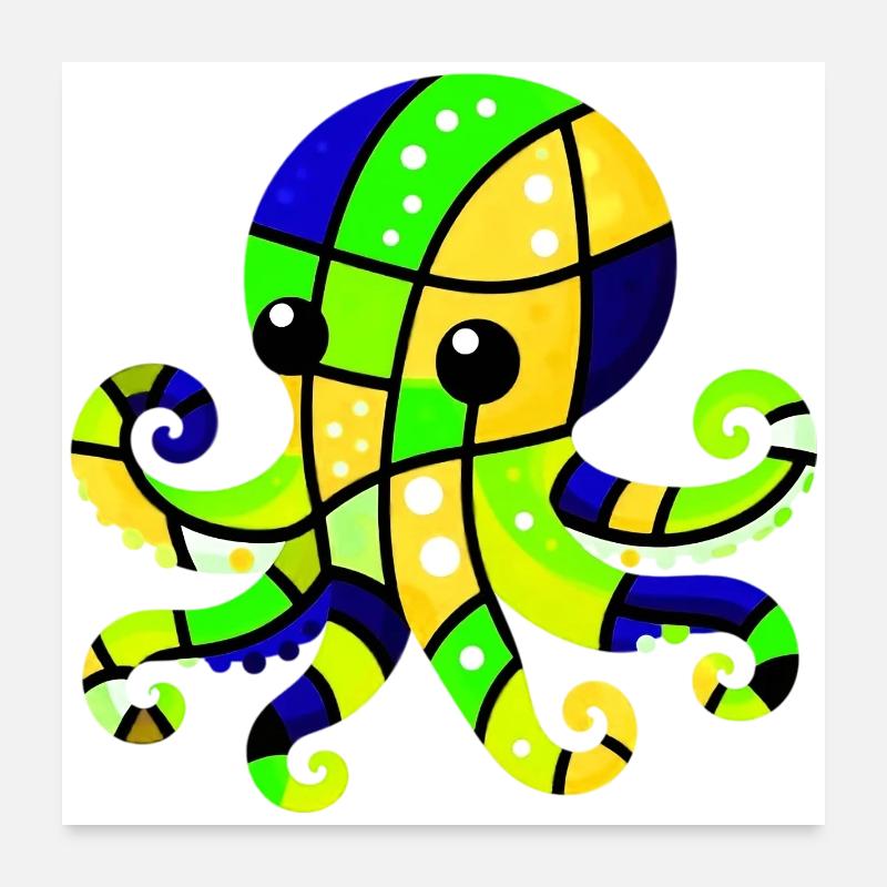 Octopus Poster 24" x 24" (60x60 cm)