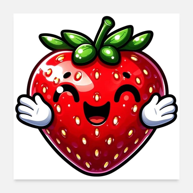 Strawberry Strawberries Poster 24" x 24" (60x60 cm)
