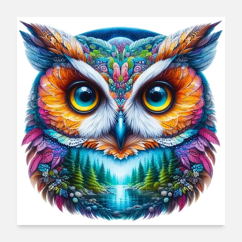 Hibou Poster 60 x 60 cm