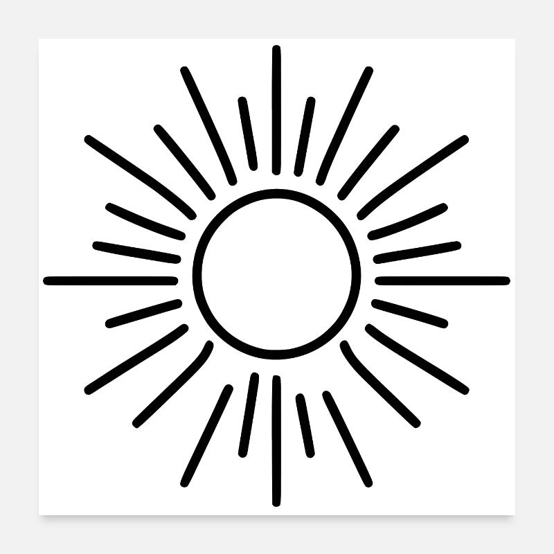 stilisierte Sonne Poster 60x60 cm