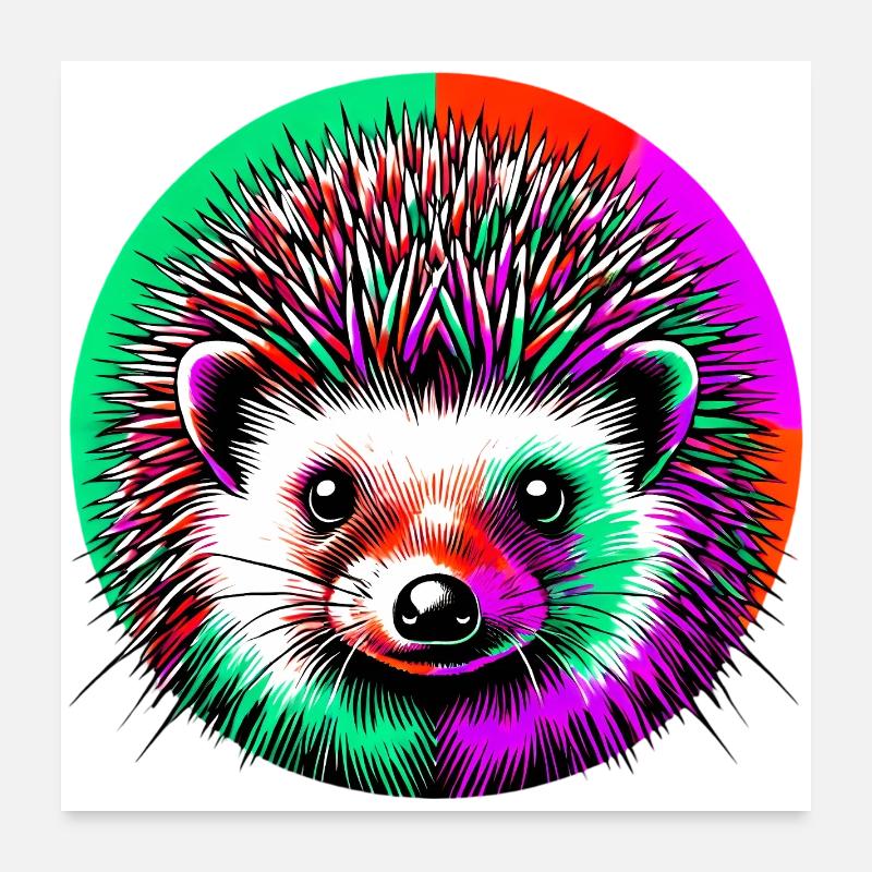 Hedgehog Poster 24" x 24" (60x60 cm)