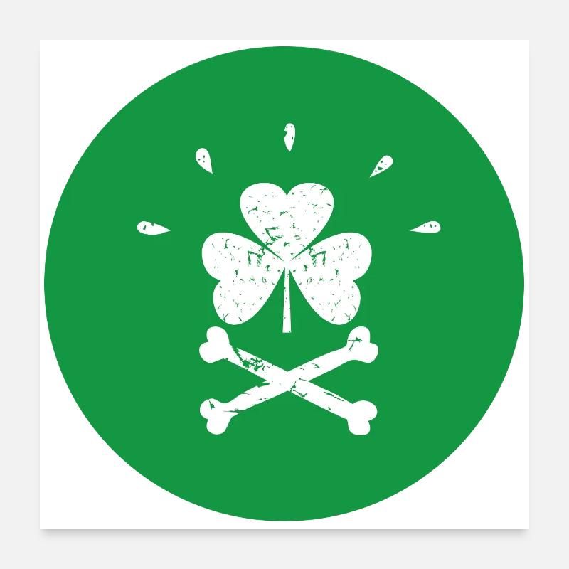 Joyeuse Roger Shamrock Saint-Patrick Poster 60 x 60 cm