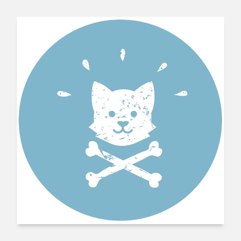 Pirate Corgi Crossed Bones Jolly Roger Poster 24" x 24" (60x60 cm)