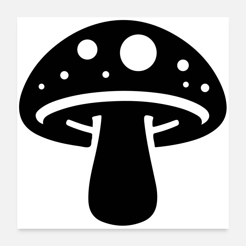 Icône de champignon Poster 60 x 60 cm