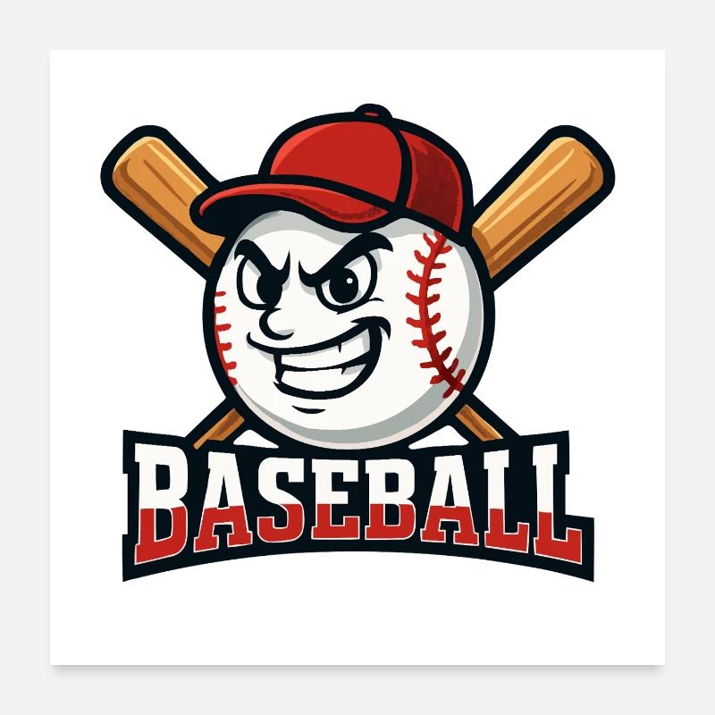 Baseball Mascot Poster 24" x 24" (60x60 cm)