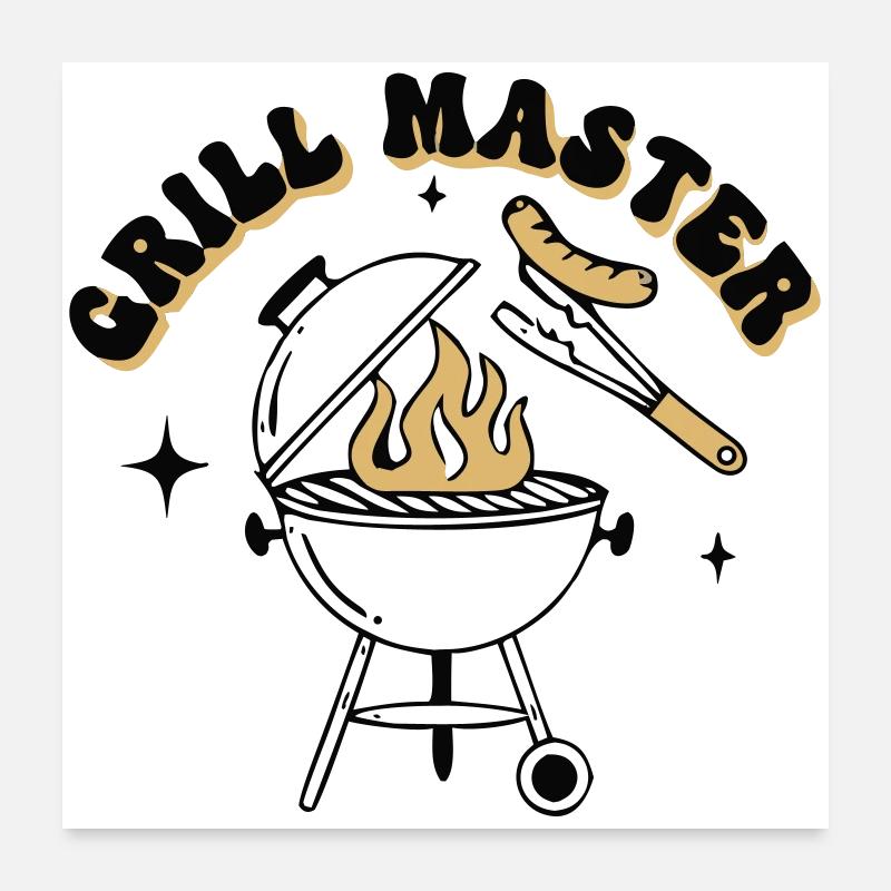 Witziger Grill Master BBQ Papa Poster 60x60 cm