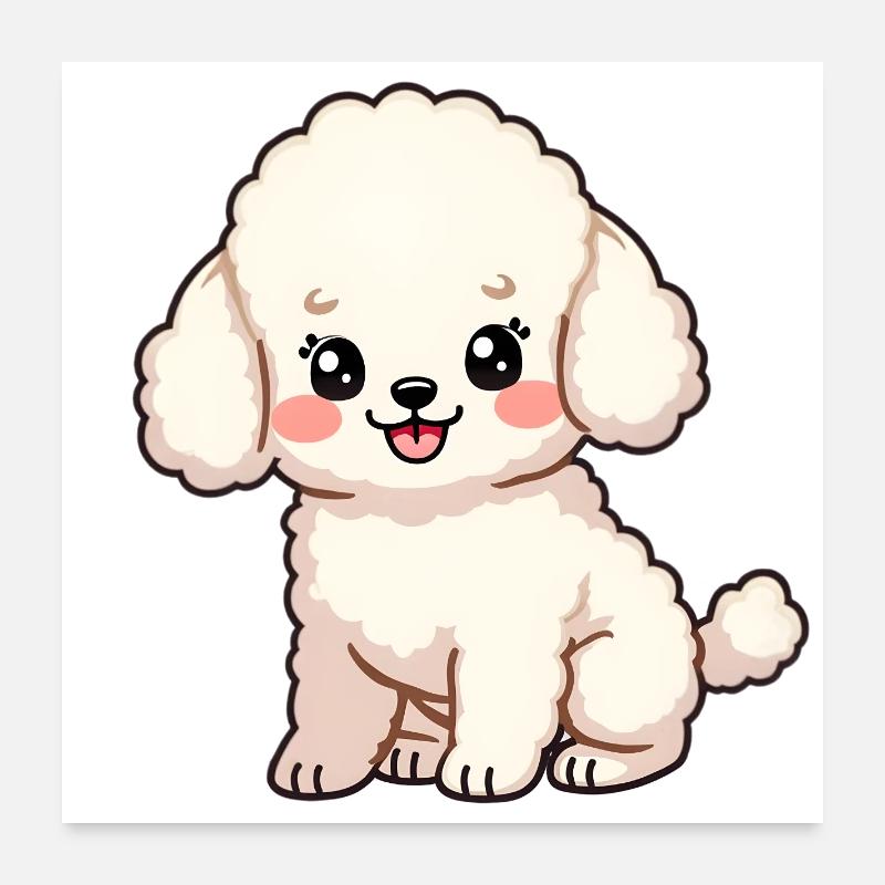 Caniche Chien Poster 60 x 60 cm