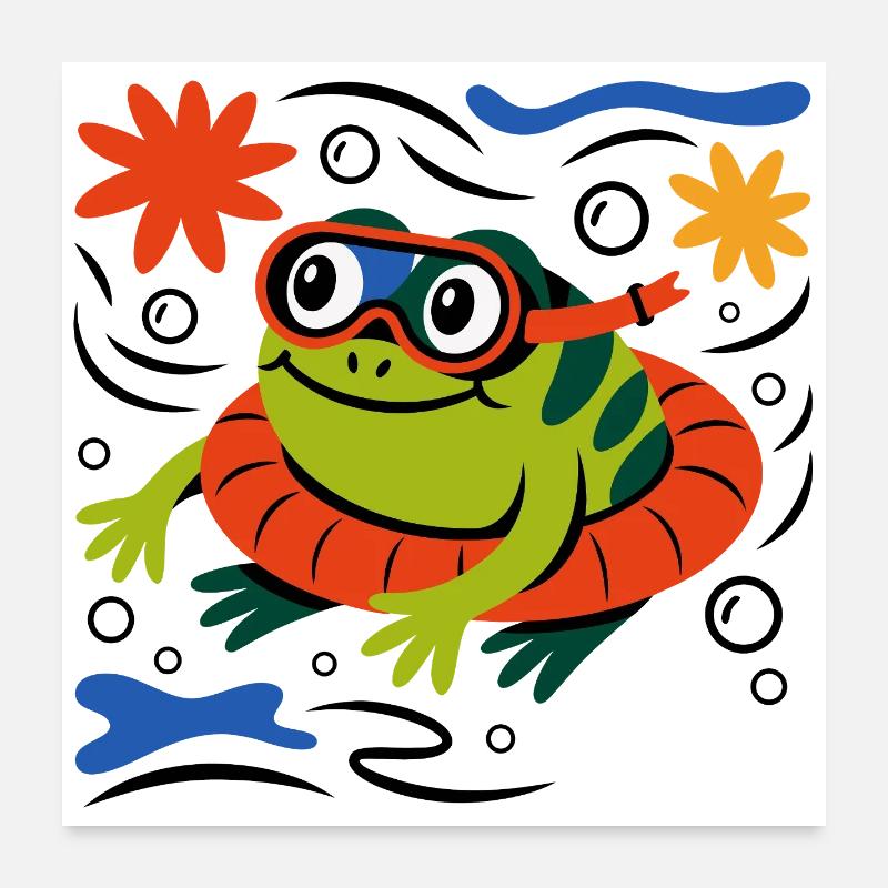 Snorkel Frog Adventure Poster 24" x 24" (60x60 cm)