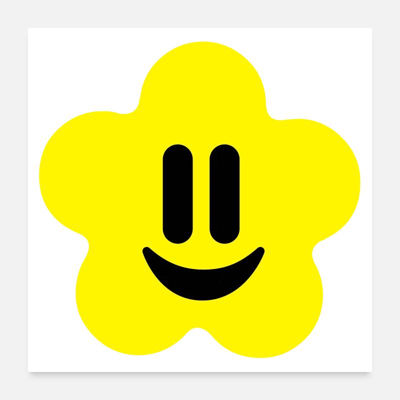 flower power smiley Poster 24" x 24" (60x60 cm)