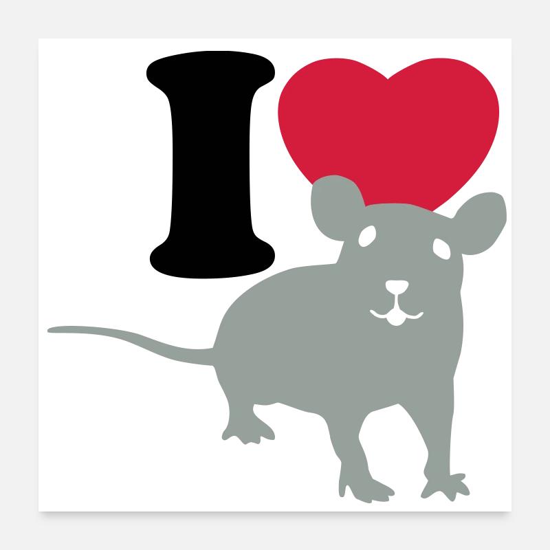 I love rats Poster 24" x 24" (60x60 cm)