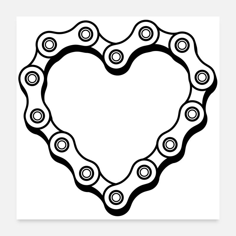 Bicycle chain heart Poster 24" x 24" (60x60 cm)