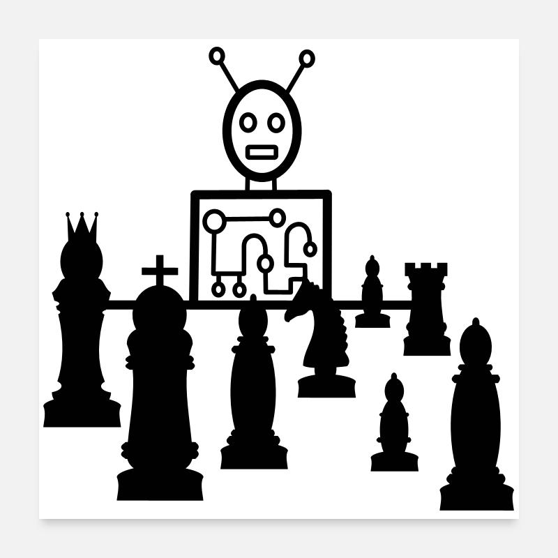 schach computer Poster 60x60 cm