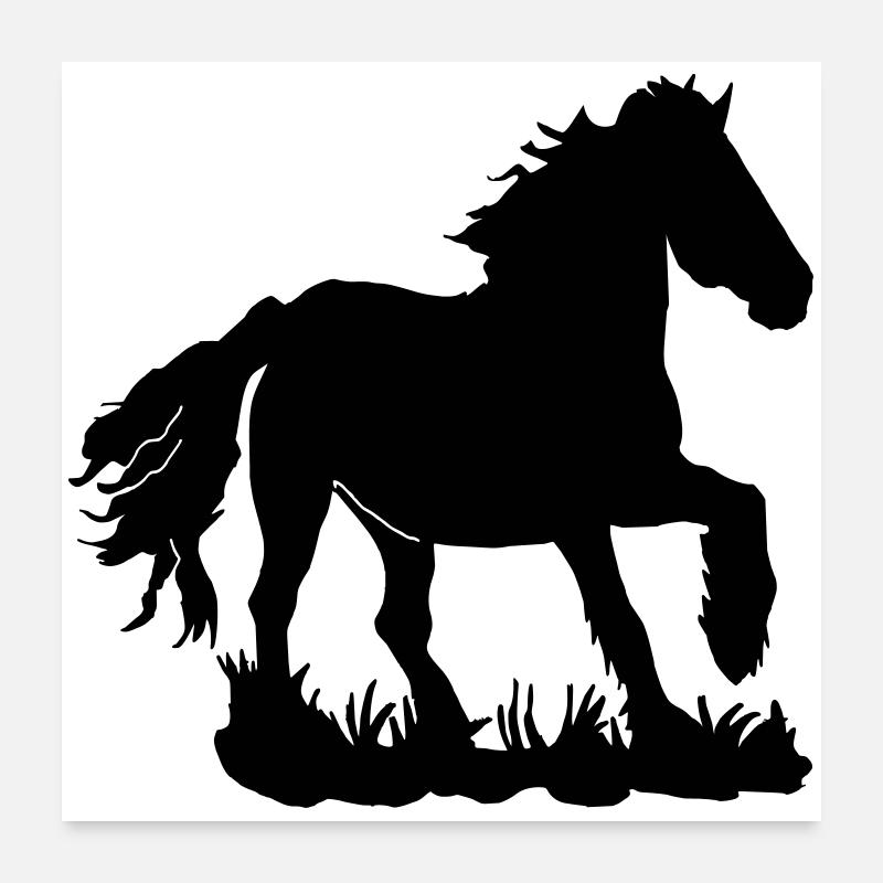 Friese im Galopp Poster 60x60 cm