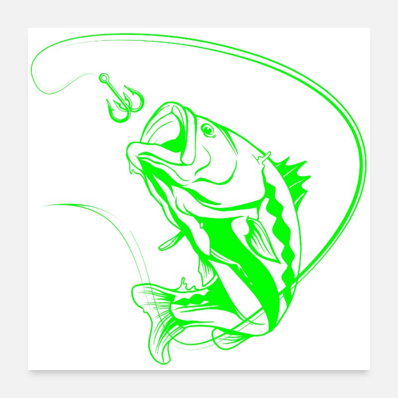 Leuchtender Angelfisch im Neon-Stil Poster 60x60 cm