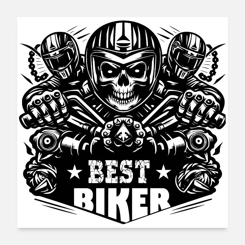 BEST BIKER Poster 60 x 60 cm