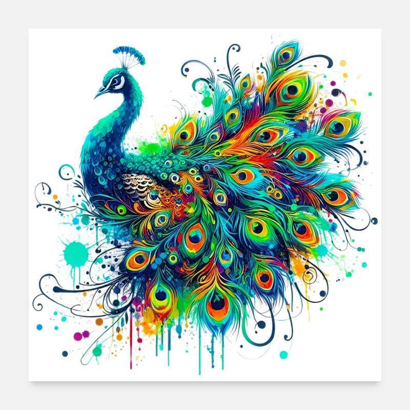 Pfau Poster 60x60 cm