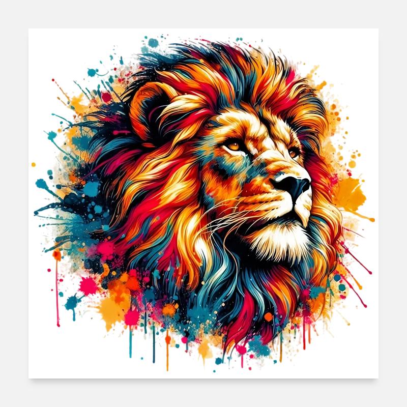 Lion Poster 60 x 60 cm