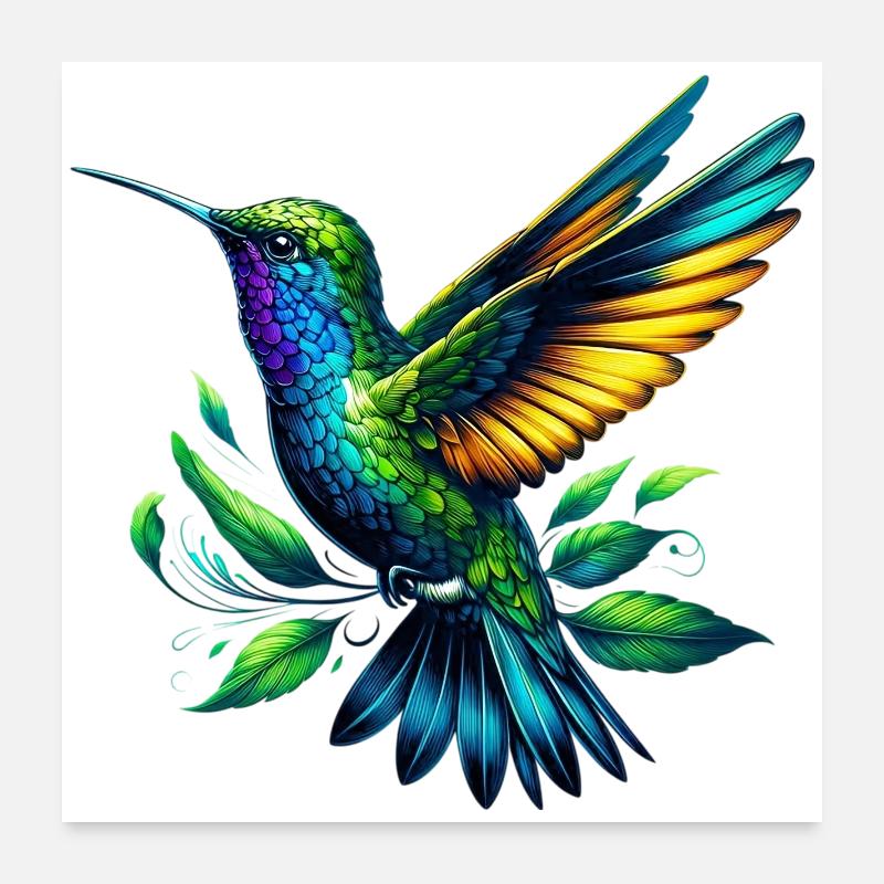 Hummingbird Poster 24" x 24" (60x60 cm)