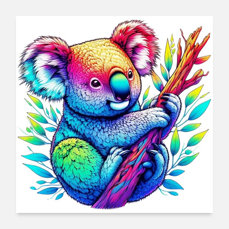 Koala - Poster 60 x 60 cm - blanc