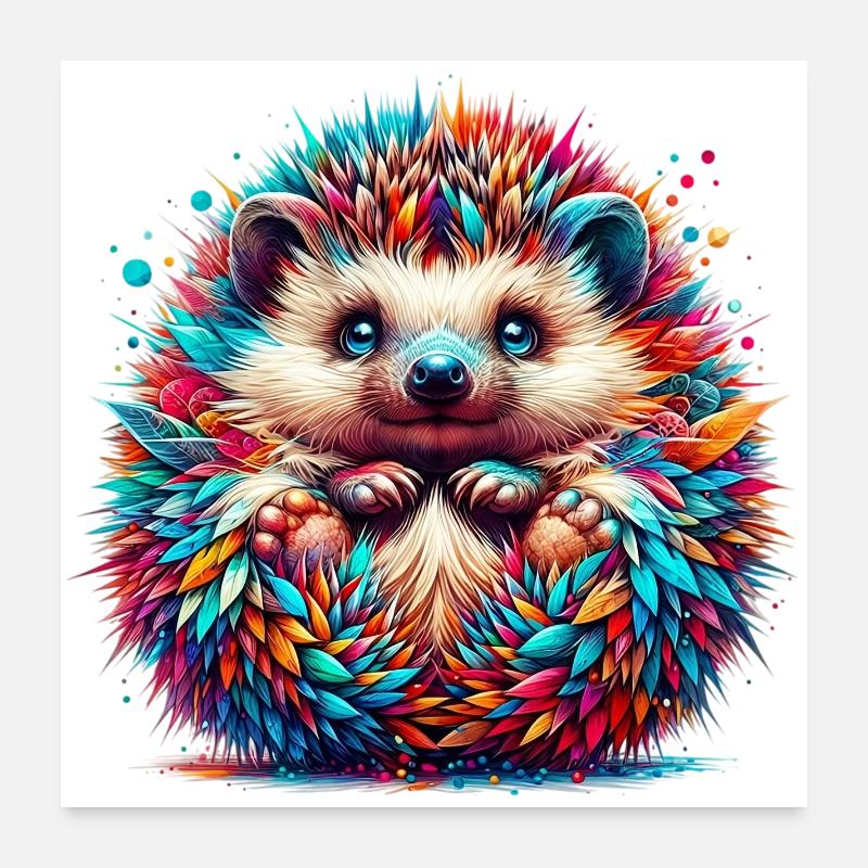 Hedgehog Poster 24" x 24" (60x60 cm)