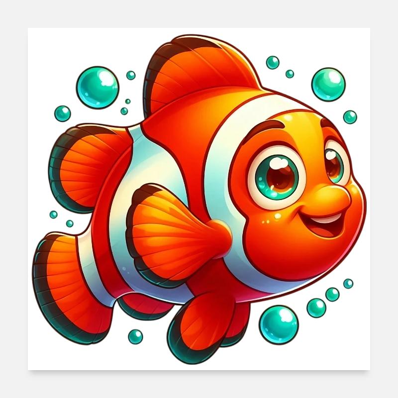 Poisson-clown Poster 60 x 60 cm