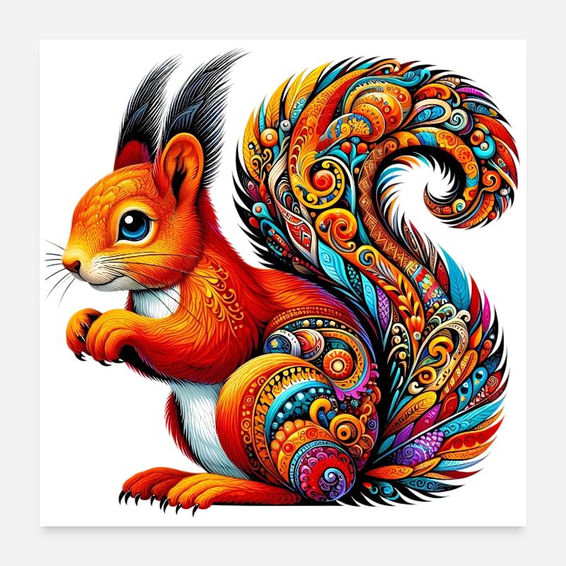 Eichhörnchen Poster 60x60 cm