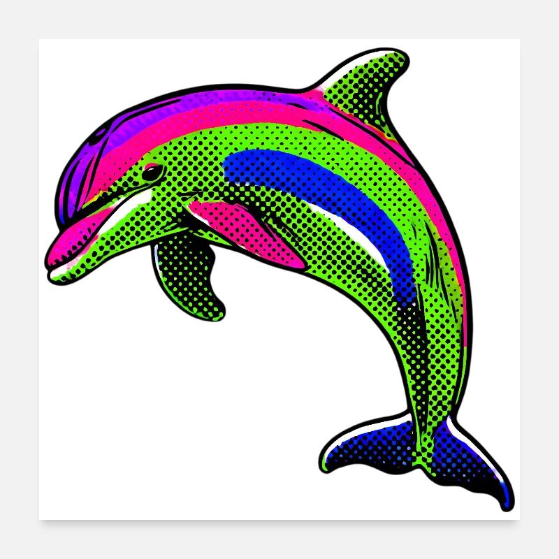 Delfin Poster 60x60 cm