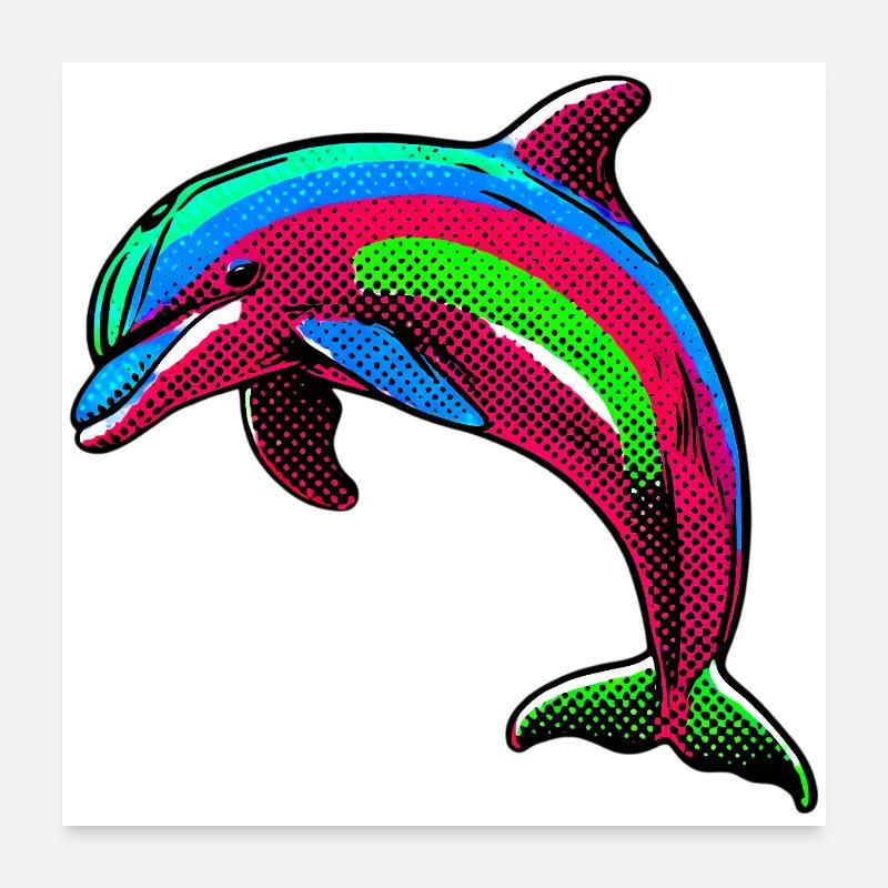 Delfin Poster 60x60 cm