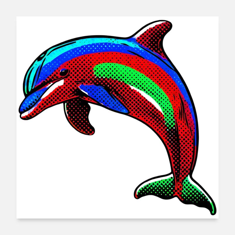 Delfin Poster 60x60 cm