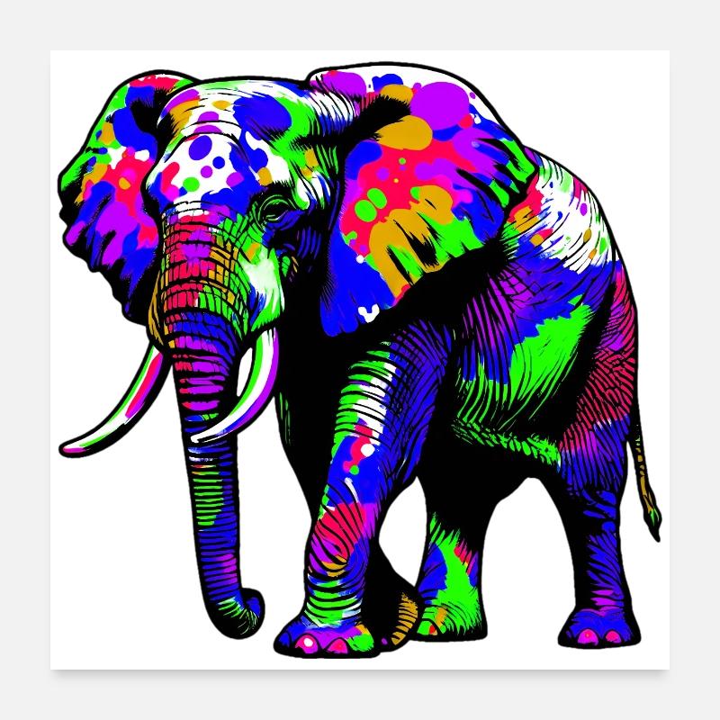 Elephant Poster 24" x 24" (60x60 cm)