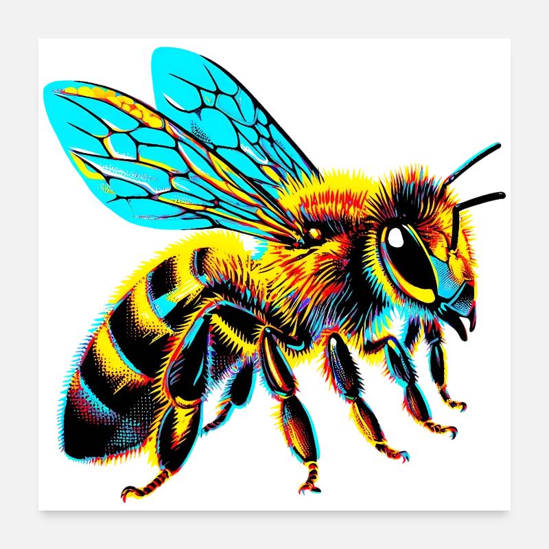 Bee Poster 24" x 24" (60x60 cm)