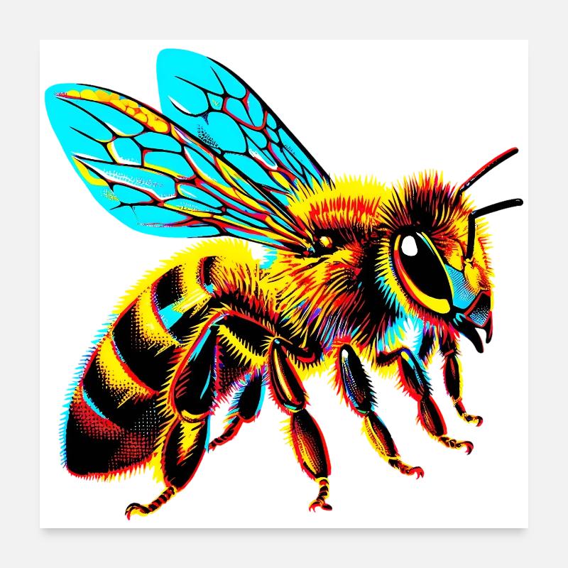 Bee Poster 24" x 24" (60x60 cm)