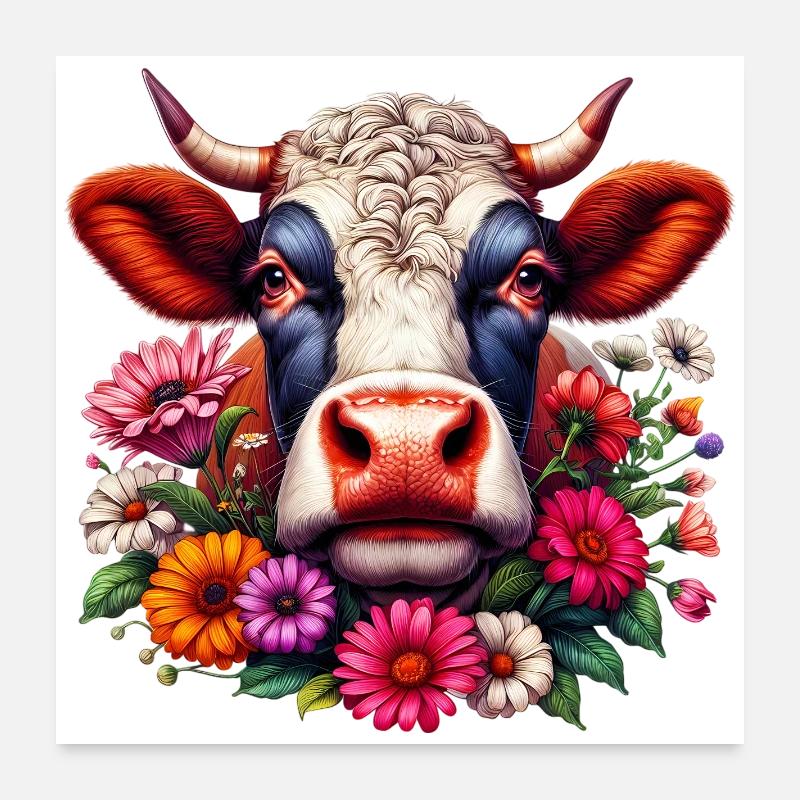 Vache Poster 60 x 60 cm
