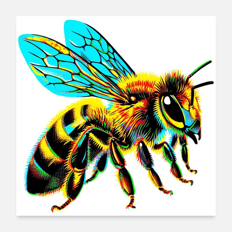 Bee Poster 24" x 24" (60x60 cm)