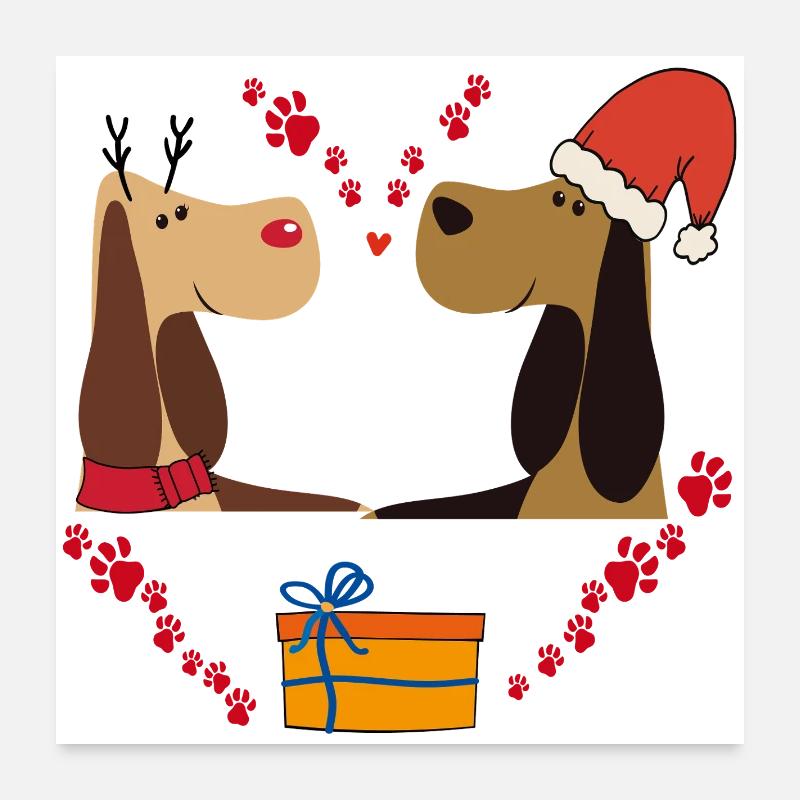 Le bonheur de Noël - Poster 60 x 60 cm - blanc