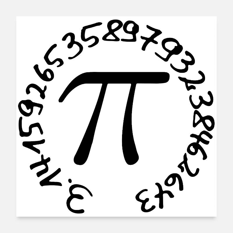 Pi - Poster 60 x 60 cm - blanc