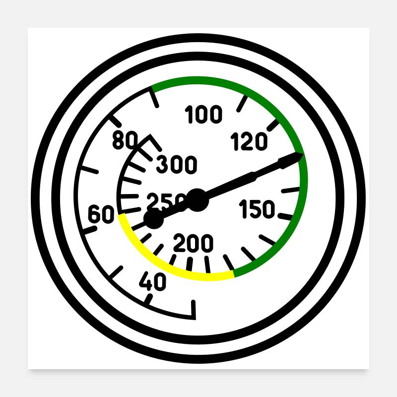 Fahrtmesser Poster 60x60 cm
