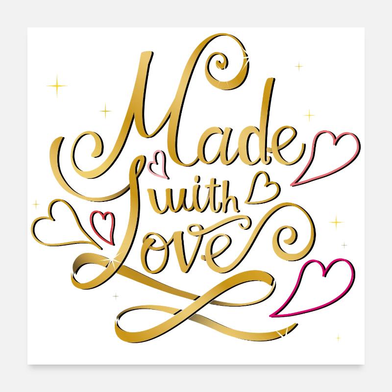 Fait avec amour Poster 60 x 60 cm