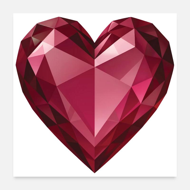 RUBY HEART - peace & love Poster 60 x 60 cm