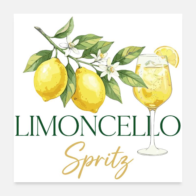 Limoncello Spritz – Boisson d’été au citron Poster 60 x 60 cm