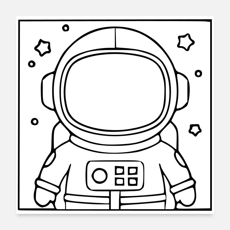 Silhouette de l’étoile de la combinaison d’astronaute Poster 60 x 60 cm