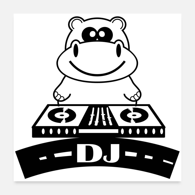 hippo_dj Poster 24" x 24" (60x60 cm)