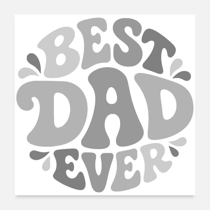 Best Dad Ever, Bester Papa - Rundes Retro-Design Poster 60x60 cm