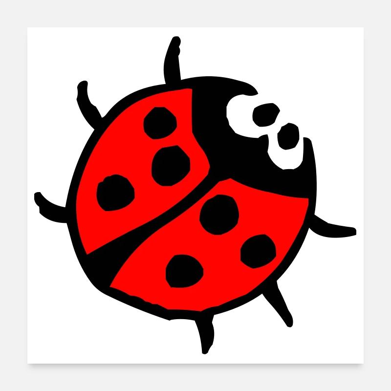 Vibrant Ladybug Spot Pattern - Poster 24" x 24" (60x60 cm) - white