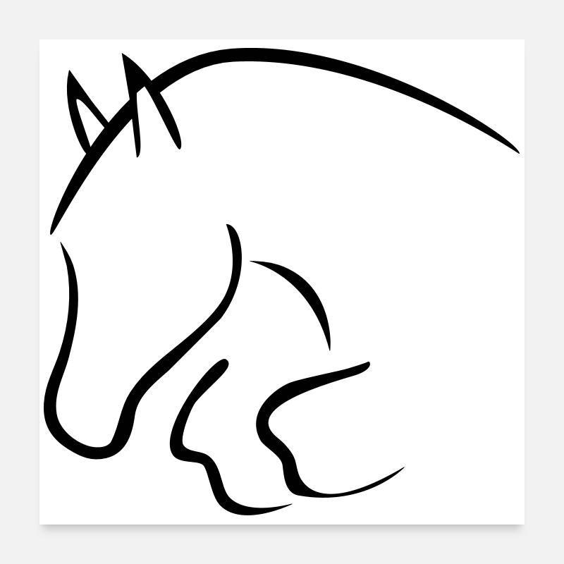Springpferd Poster 60x60 cm
