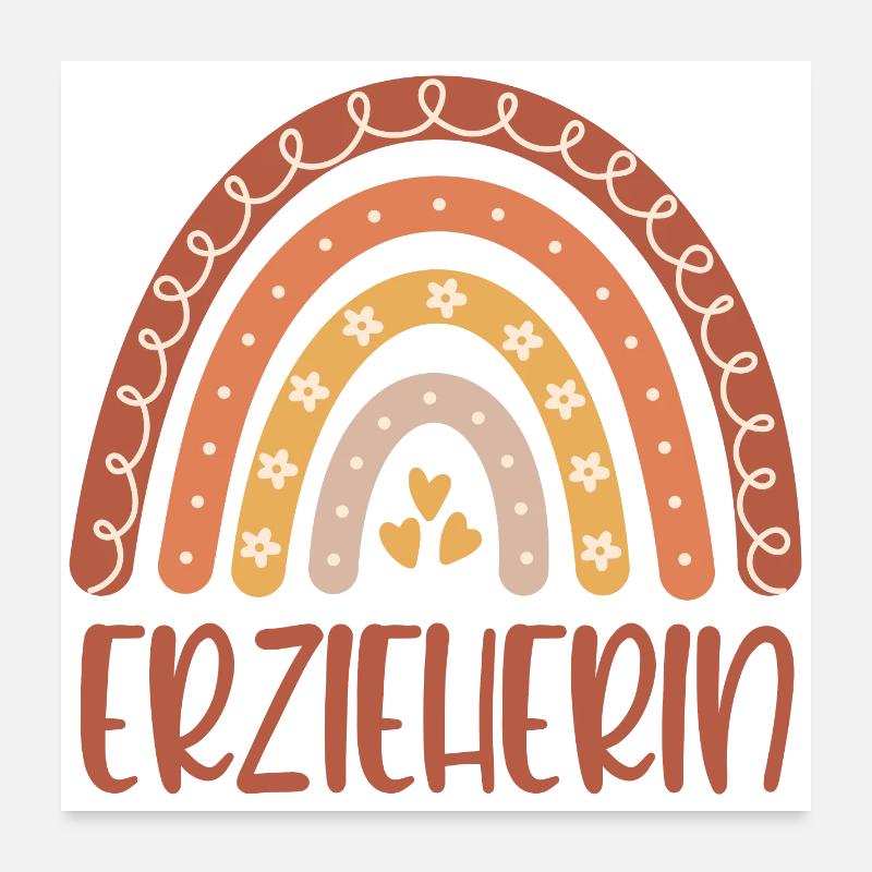 Erzieherin Regenbogen Poster 60x60 cm